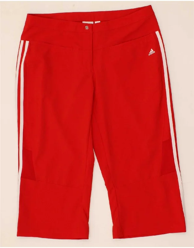 ADIDAS Womens Climacool Capri Tracksuit Trousers UK 14 Large Red Polyester