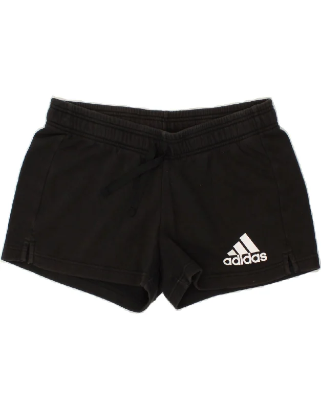 ADIDAS Womens Graphic Sport Shorts UK 16/18 Large Black