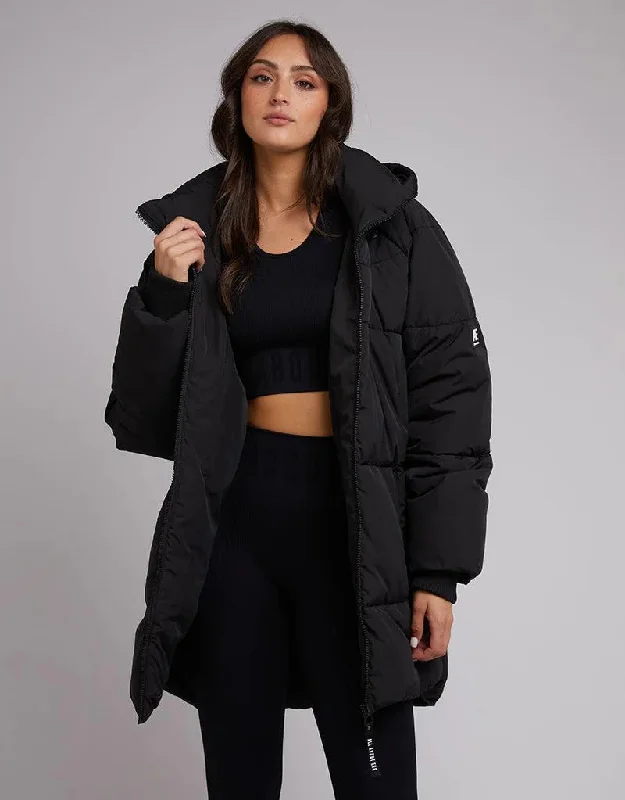 ALL ABOUT EVE REMI LUXE MIDI PUFFER BLACK