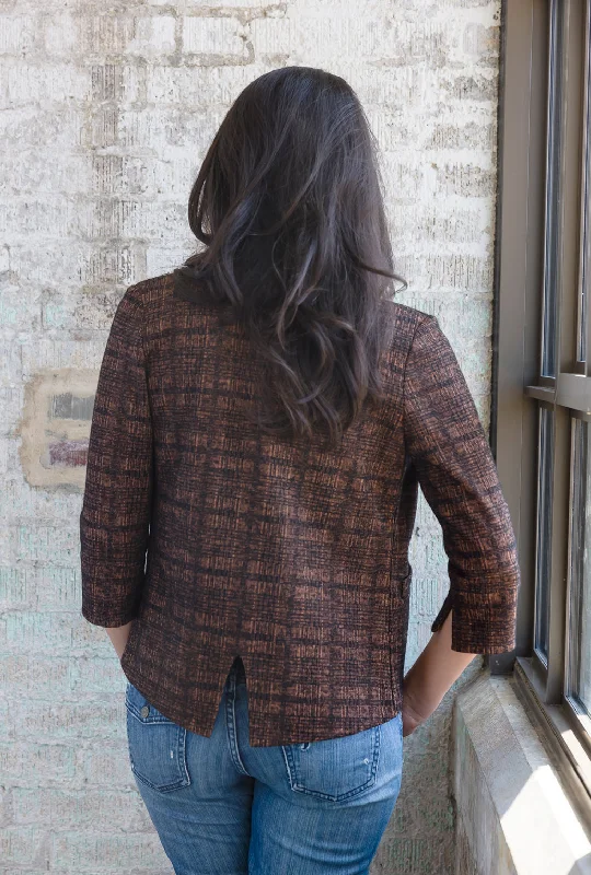 ANGLE BLAZER · rust plaid