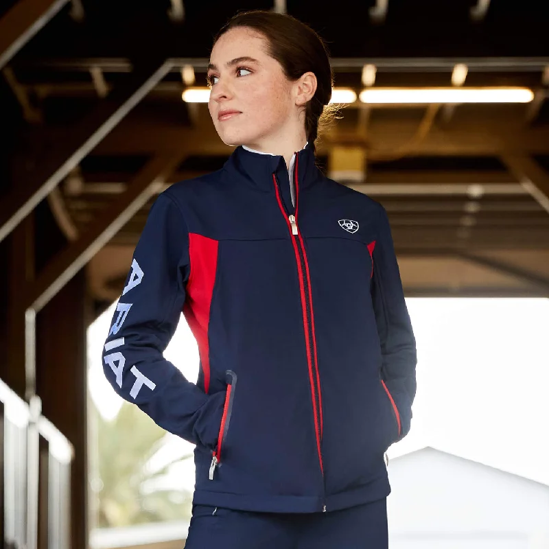 Ariat Women New Team Softshell - Navy/Red/White