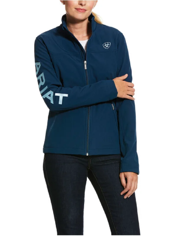 Ariat Women's New Team Softshell Jacket - Deep Petroleum/Duck Egg