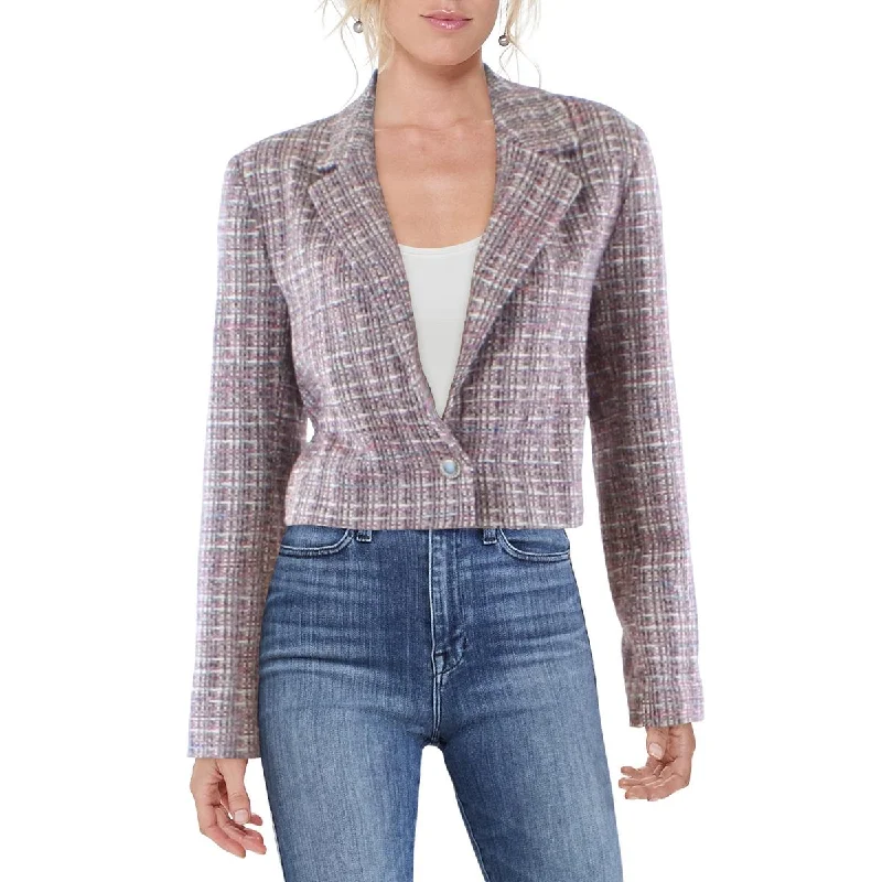 Bagatelle Womens Crop Office One-Button Blazer