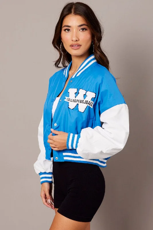 Blue NYC Varsity Bomber Jacket