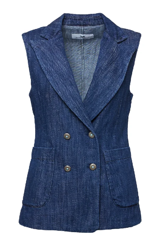 Denim Gilet Blazer