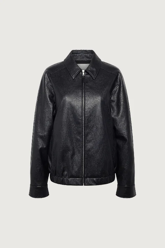 VEGAN LEATHER BOMBER JACKET