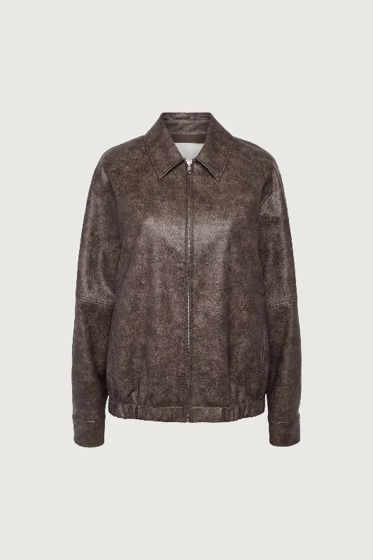 VEGAN LEATHER BOMBER JACKET