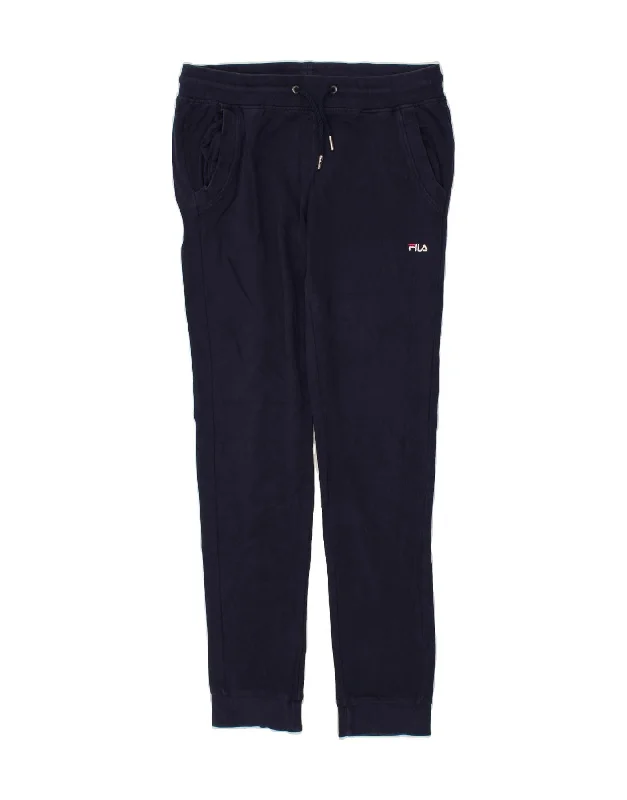 FILA Womens Tracksuit Trousers Joggers UK 14 Large Navy Blue