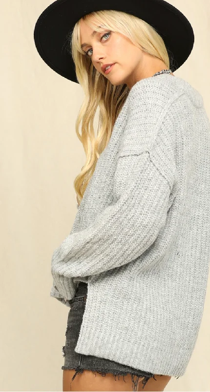 Heather Grey Chunky Sweater