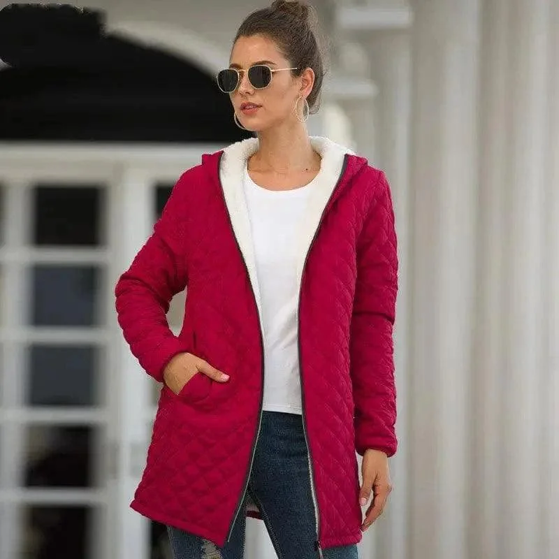 Hooded Long-sleeved Light Cotton Coat Women