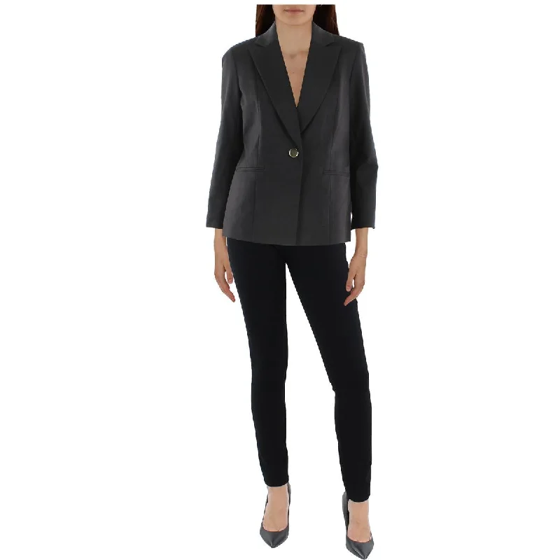 Kasper Womens Petites Collared Suit Separate One-Button Blazer