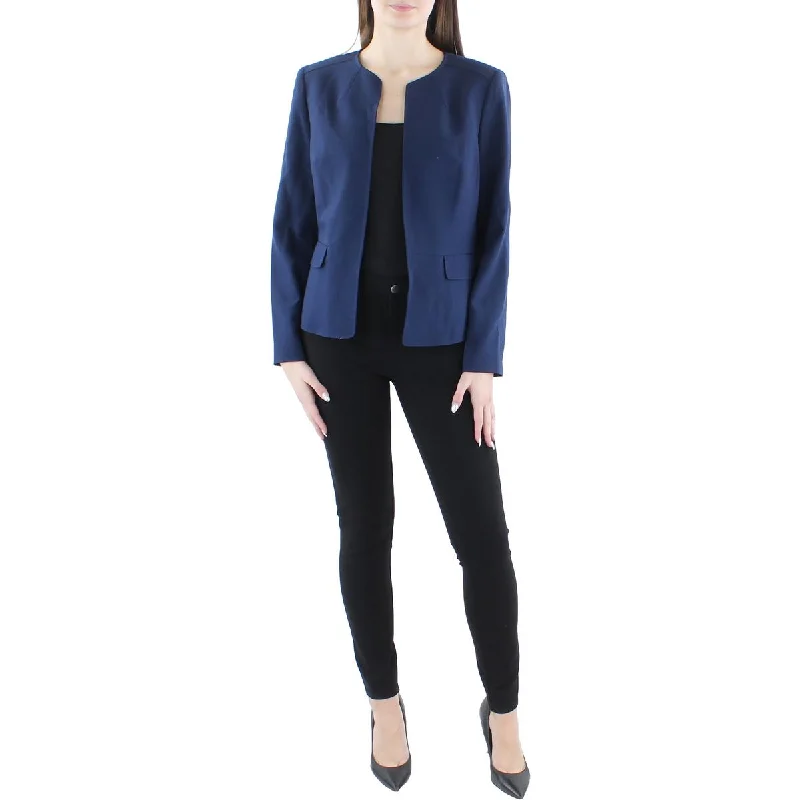 Le Suit Womens Knit Long Sleeves Open-Front Blazer