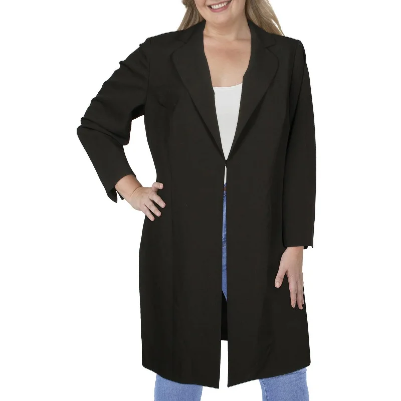 Le Suit Womens Plus Knit Topper Duster Blazer