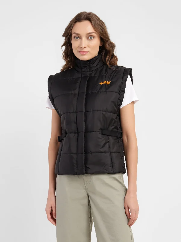 Women's Solid High Neck Jackets