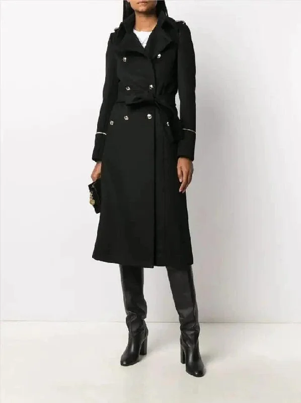 Slim Back Slit Long All-Match Coat Woolen Coat