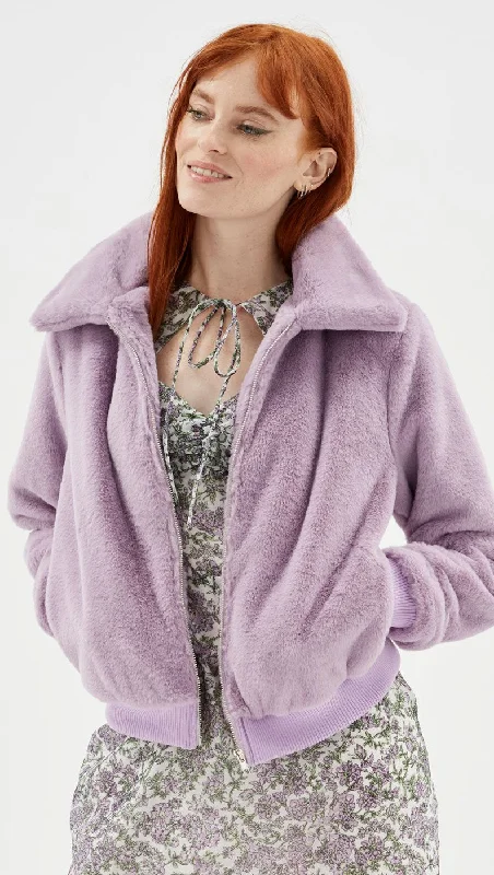 MINK PINK YOLANDA BOMBER JACKET LILAC