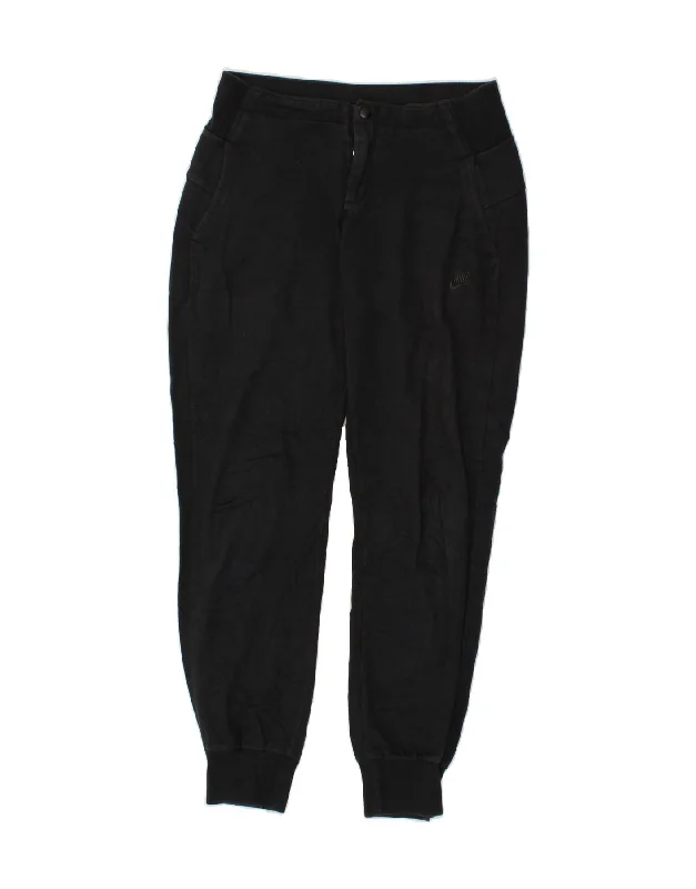 NIKE Womens Tracksuit Trousers Joggers UK 10 Small Black Cotton