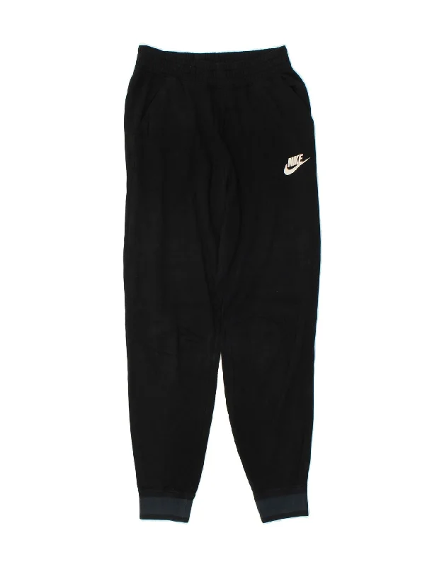 NIKE Womens Tracksuit Trousers Joggers UK 6 XS Black Cotton