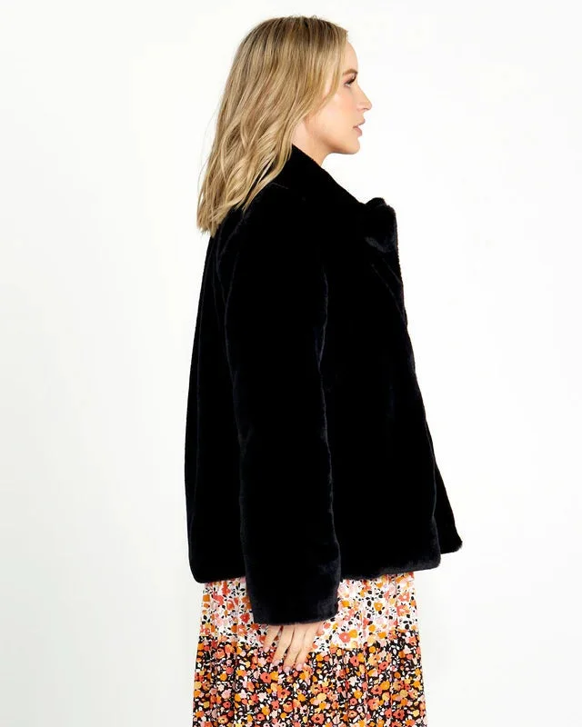 SASS FERN FAUX FUR COAT MIDNIGHT COAT MIDNIGHT BLUE