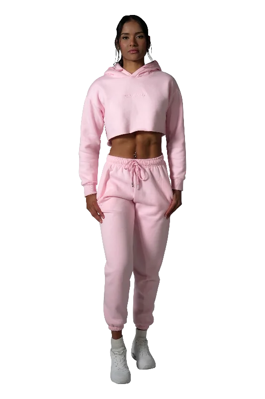 Series 1 Cropped Hoodie - Baby Pink