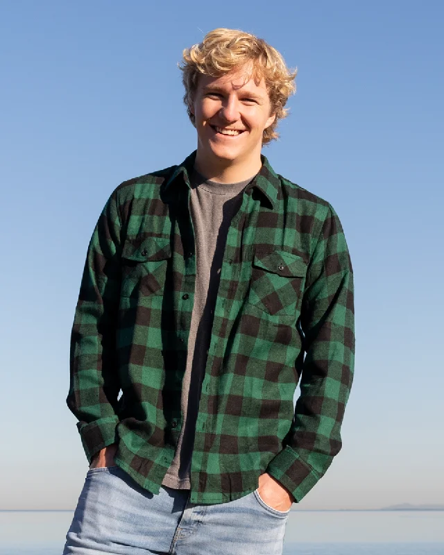 Green Flannel Long Sleeve Shirt