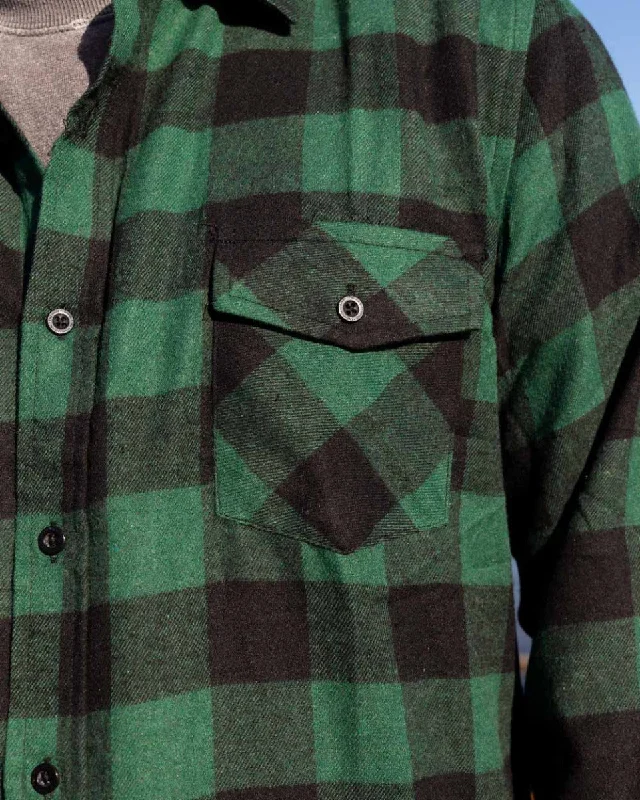 Green Flannel Long Sleeve Shirt