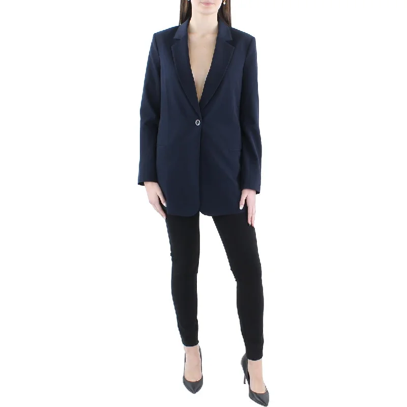 Tommy Hilfiger Womens Business Long One-Button Blazer