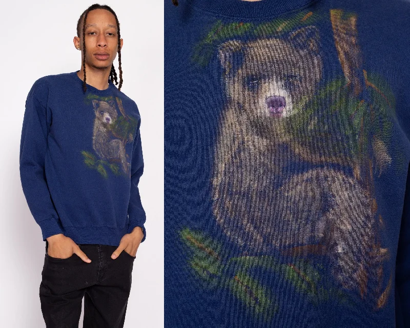 90s Bear Cub Painted Sweatshirt - Men's Medium, Women's Large