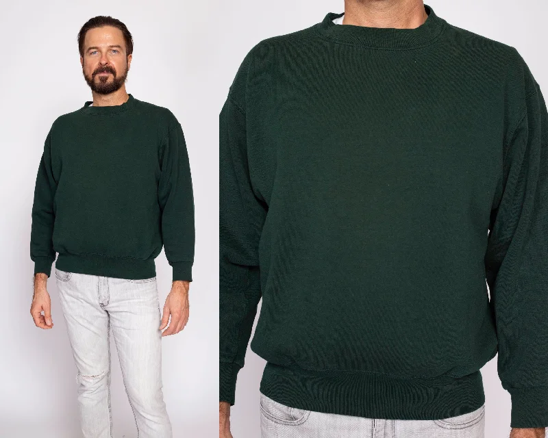 90s Dark Green Crewneck Sweatshirt - Men's Medium