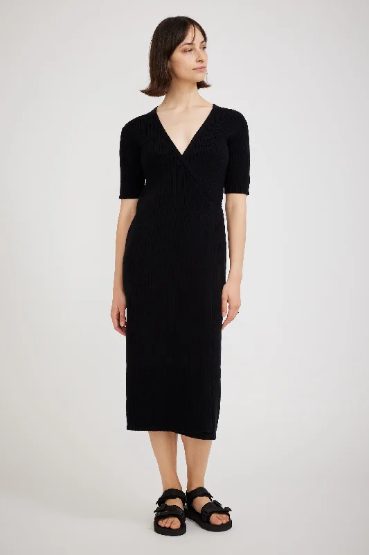 Annie Wrap Dress Black