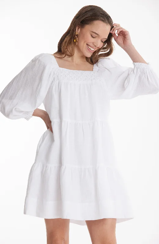 Ansley Linen Dress - White