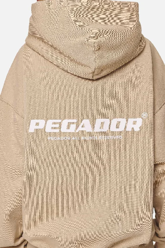 Atna Logo Oversized Hoodie Washed Safari Sand White