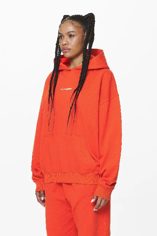 Atna Logo Oversized Hoodie Washed Signal Red