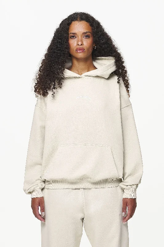 Camberwell Logo Oversized Hoodie Vintage Washed Bone White