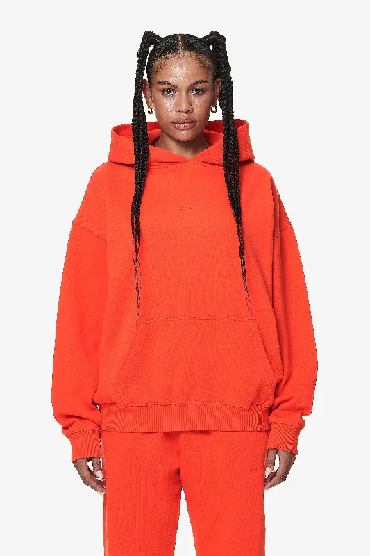 Clarita Logo Oversized Hoodie Washed Signal Red Gum