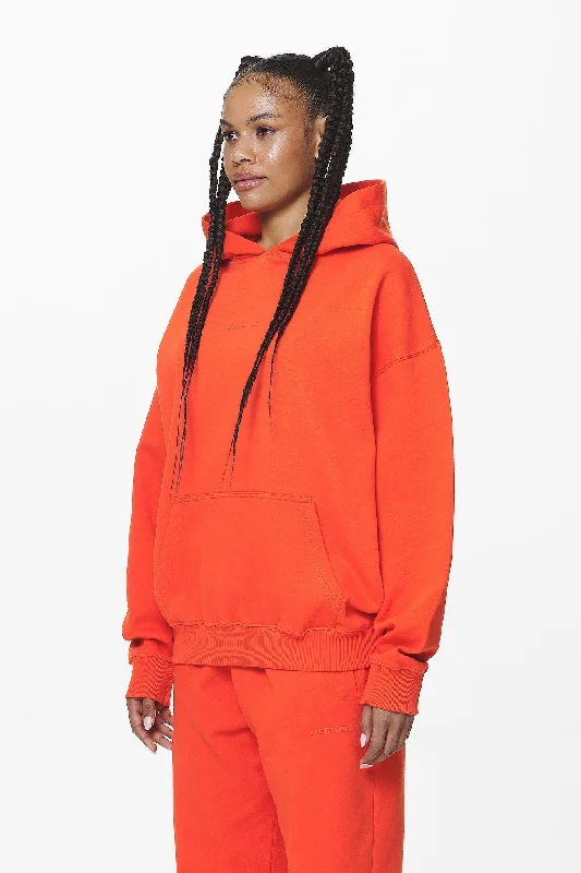 Clarita Logo Oversized Hoodie Washed Signal Red Gum