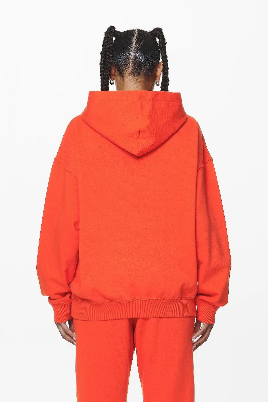 Clarita Logo Oversized Hoodie Washed Signal Red Gum