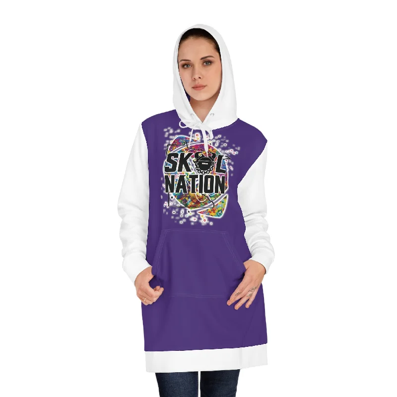 Hoodie Dress - Purple/White - MN Nation (Color Blast)