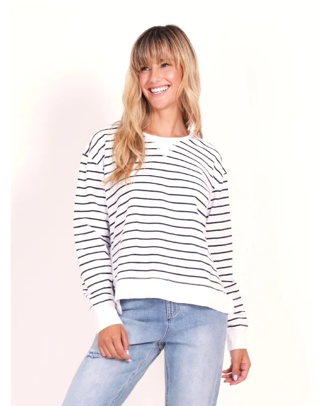 G7 Jax Sweater - Black & White Stripe