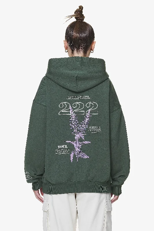 Habo Oversized Hoodie Washed Sage Green