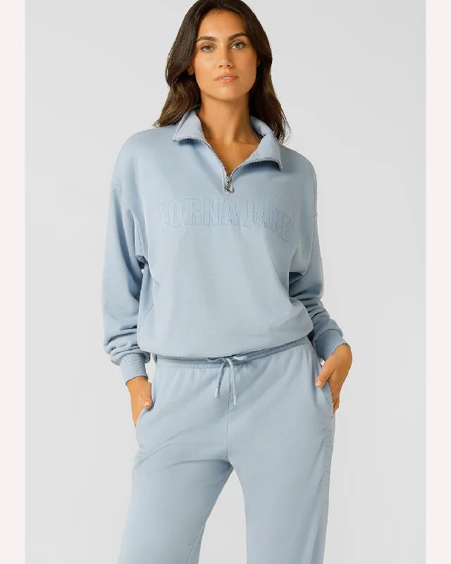 Lorna Jane Iconic Quarter Zip Sweat - Glacier Blue