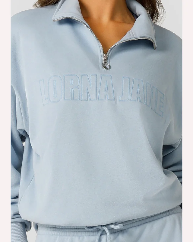 Lorna Jane Iconic Quarter Zip Sweat - Glacier Blue