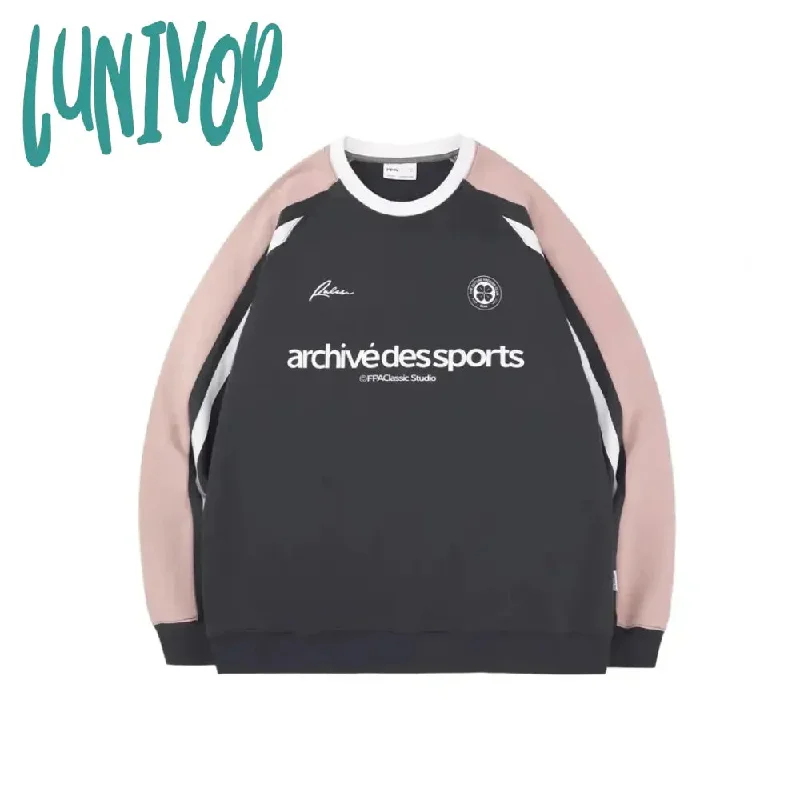 Lunivop Vintage Streetwear Sweatshirt Women American Retro Grunge Kpop Aesthetic Pullover Korean Style Y2k Hiphop Hoodie Autumn