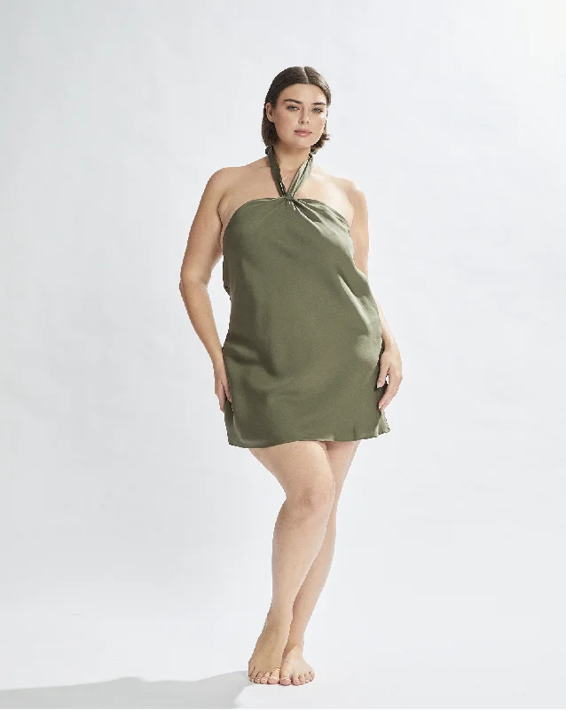 Mandy Mini Halter Dress Khaki