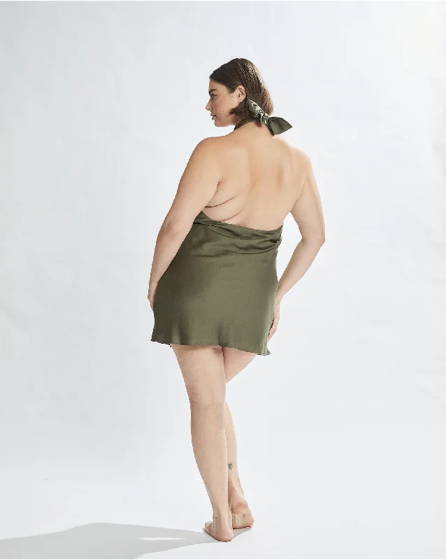 Mandy Mini Halter Dress Khaki