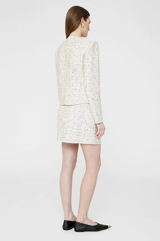 Mateo Skirt - Cream And Black Tweed