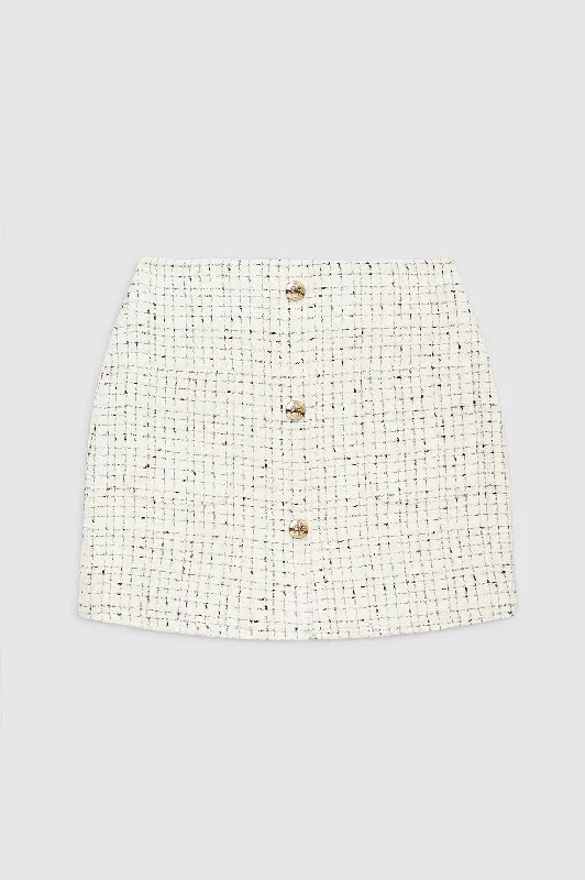 Mateo Skirt - Cream And Black Tweed