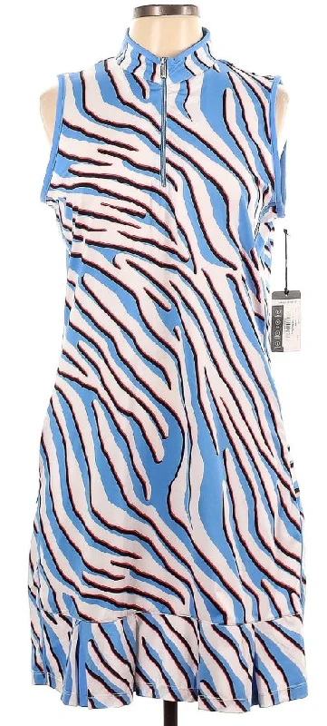 New Tail Activewear Aidy Sleeveless Golf Dress - Zebra Safari Size L. MSP$115