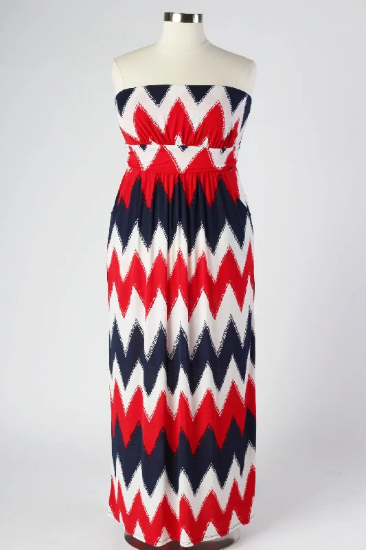 Nautical Maxi Dress - Red