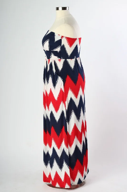 Nautical Maxi Dress - Red